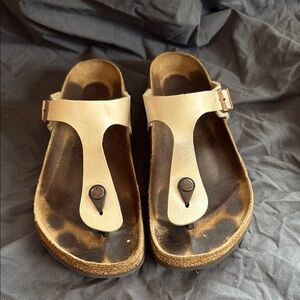 Cream Birkenstock Thong Sandal